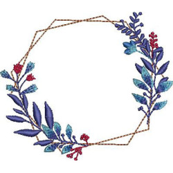 Embroidery Design Floral Frame 72