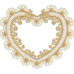 Embroidery Design Screen Style Heart Frame