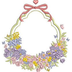 Embroidery Design Floral Frame 75