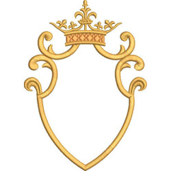 Embroidery Design Shield With Crown To Customize