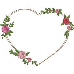 Diseño Para Bordado Gran Corazon Floral