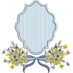 Matriz De Bordado Moldura Floral 74