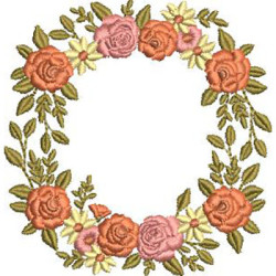 Embroidery Design Floral Frame 78