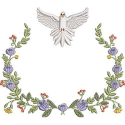 Embroidery Design Floral Frame Baptized With Divino 2