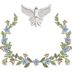 Embroidery Design Floral Frame Baptized With Divino 4
