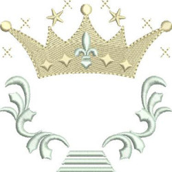 Embroidery Design Frame Decorated With Crown 2