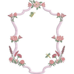 Matriz De Bordado Moldura Floral 20 Cm