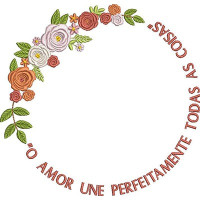 MOLDURA FLORAL COM FRASE