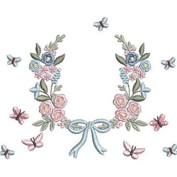 Embroidery Design Floral Frame With Butterflies 10