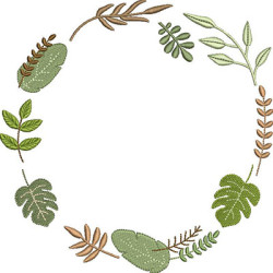 Embroidery Design Safari Leaf Frame