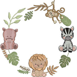 Embroidery Design Large Safari Frame 4