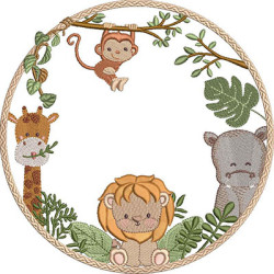 Embroidery Design Large Safari Frame 5