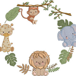 Embroidery Design Large Safari Frame 6