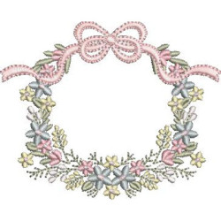 Embroidery Design Floral Frame With Lace 64