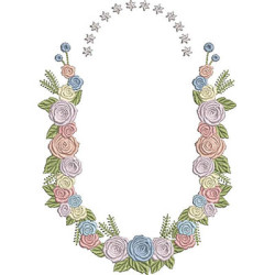 Embroidery Design Large Rose Frame With 12 Stars