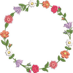 Embroidery Design Country Flower Garland 3