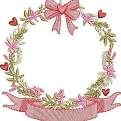 Embroidery Design Country Flower Garland 4
