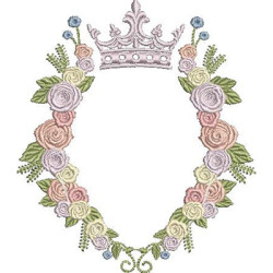 Diseño Para Bordado Marco De Rosa Con Corona 9