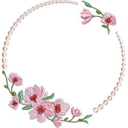 Diseño Para Bordado Guirnalda Floral De 10 Cm