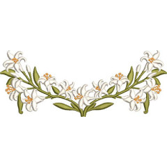 Diseño Para Bordado Lirios Medio Arco 16 Cm..