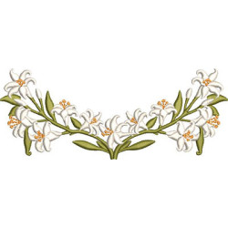 Embroidery Design 16 Cm Lilies Half Arch