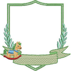 Matriz De Bordado Moldura Infantil Cavalo De Balanço