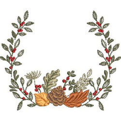 Diseño Para Bordado Marco Navideño Con Piña 1