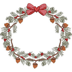 Diseño Para Bordado Marco Navideño Con Piña 2