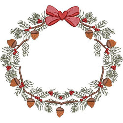 Diseño Para Bordado Marco Navideño Con Piña 3