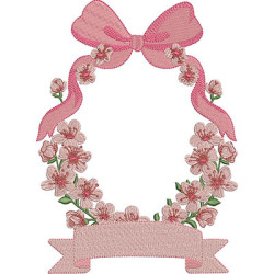 Diseño Para Bordado Marco Floral Con Lazo Para Niños 22 Cm