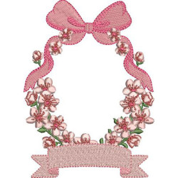 Diseño Para Bordado Marco Floral Con Lazo Para Niños 13 Cm