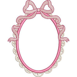 Embroidery Design Ruffled Frame With Bow – 15 Cm