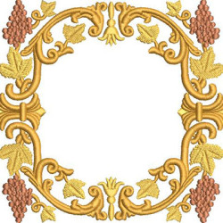 Embroidery Design Grapevine Frame 14 Cm
