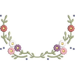 Diseño Para Bordado Arco Floral De 20 Cm