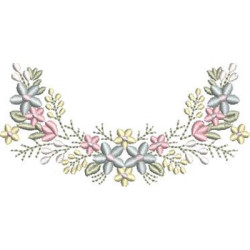 Diseño Para Bordado Arco Floral De 10 Cm