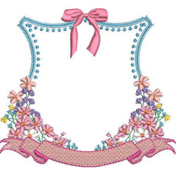 Diseño Para Bordado Marco De Chica Delicado Jardín
