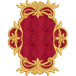 Embroidery Design 20 Cm Frame With Arabesques And Applied Background