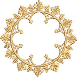 Embroidery Design Rosette Frame With Grapes