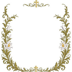 Embroidery Design Lily And Cross Frame