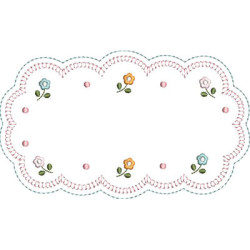 Matriz De Bordado Moldura Leve Com Flores 18 Cm