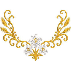 Embroidery Design Wheat And Lilies Frame