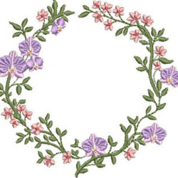 Matriz De Bordado Guirlanda De Orquídeas 10 Cm