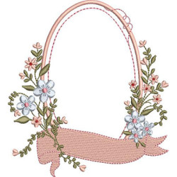 Matriz De Bordado Moldura Com Flores 14 Cm
