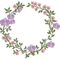 Diseño Para Bordado Corona De Orquídeas De 12 Cm