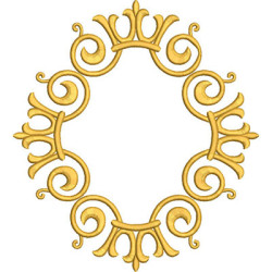 Diseño Para Bordado Marco De 20 Cm Estilo Corona Barroca