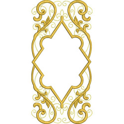 Diseño Para Bordado Marco De 34 Cm Estilo Corona Barroca