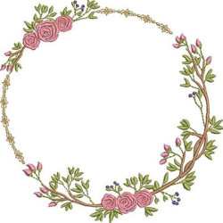 Diseño Para Bordado Corona De Rosas De 14 Cm