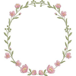 Diseño Para Bordado Corona De Rosas Grande De 22 Cm
