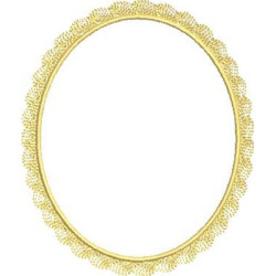 Embroidery Design Simple Frame With Lace 10 Cm