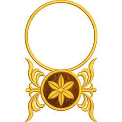 Diseño Para Bordado Marco Redondo Con Flor – 20 Cm